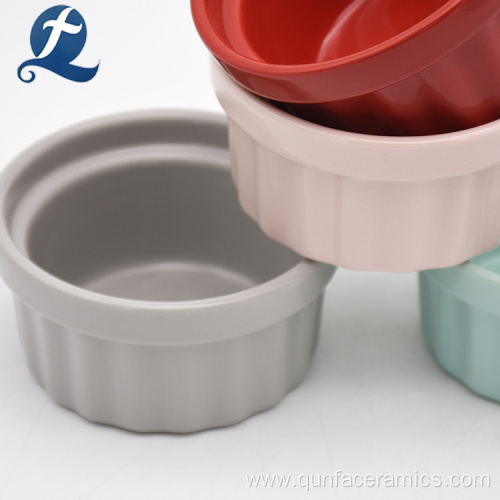 Wholesale Mixed Color Ceramic Cake Ramekin